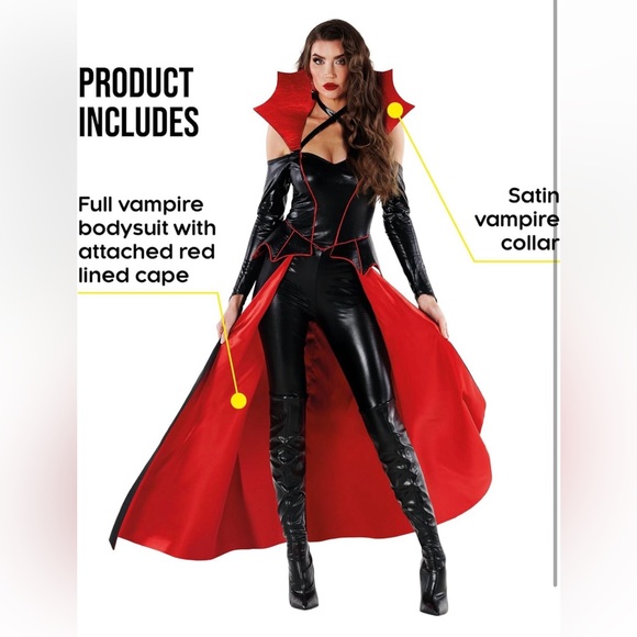 Morph Women's Adult Vampire Bodysuit Vampiress Costume For Woman - Picture 2 of 7